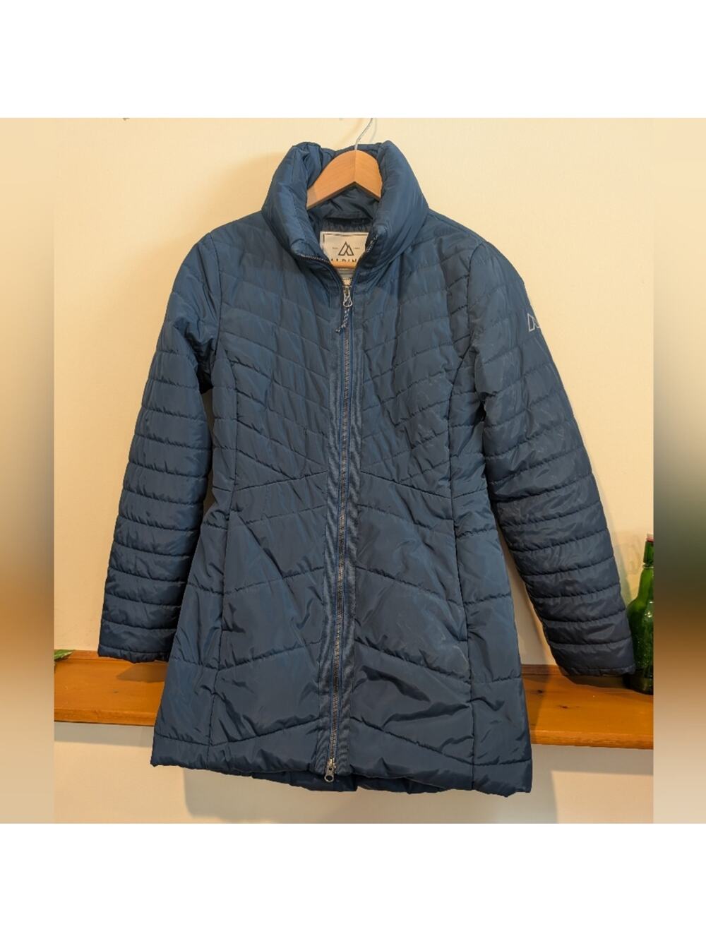 Alpine Design Blue Quilted Puffer Jacket Womens XS Lightweight Insulated Coat